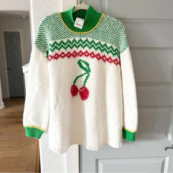 NWT Free People Cherry Heart Sweater Dress - Picture 2 of 4